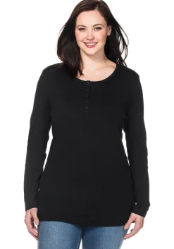 Langarmshirt mit Knopfleiste<sheego Fashion