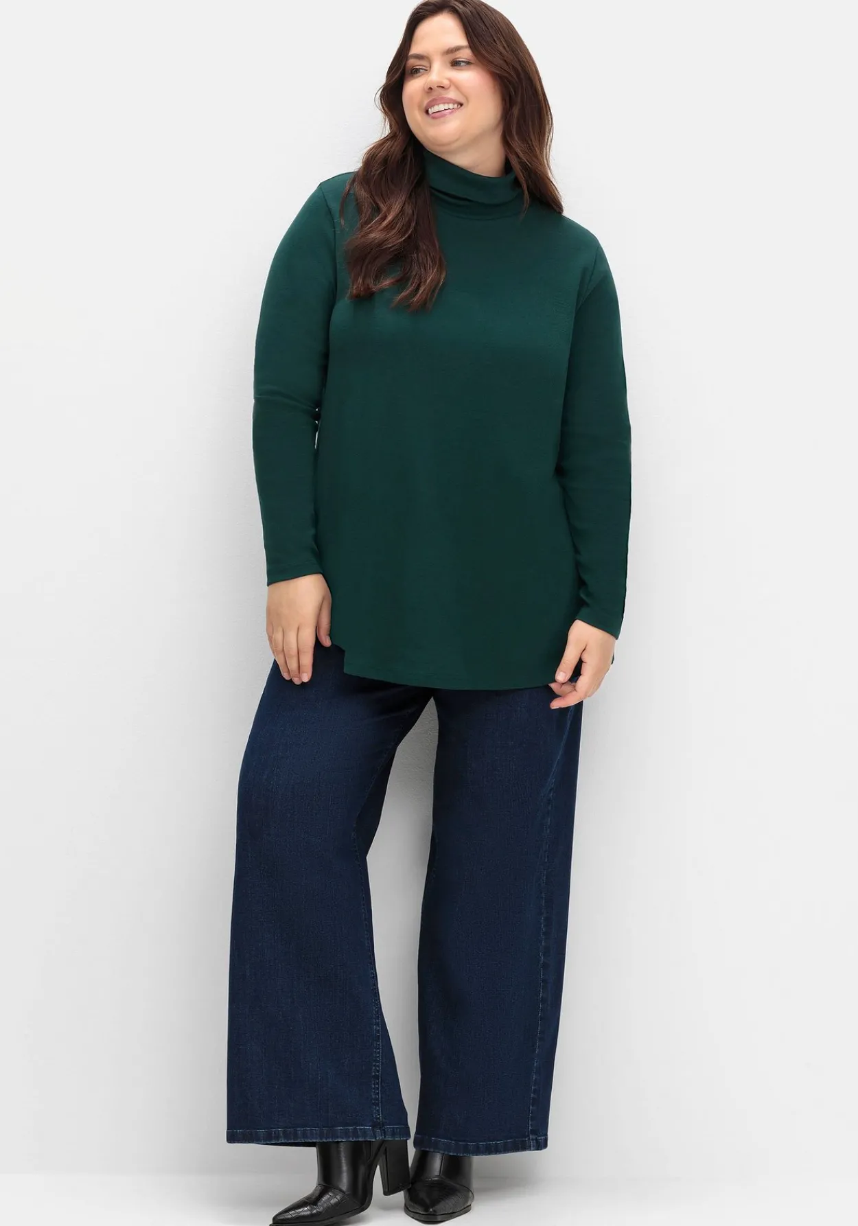 Langarmshirt mit Rollkragen, in A-Linie<sheego Sale