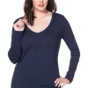 Langarmshirt mit Rundhalsausschnitt, in Rippqualität<sheego Sale