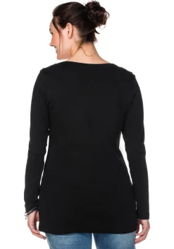 Langarmshirt mit Rundhalsausschnitt, in Rippqualität<sheego Fashion