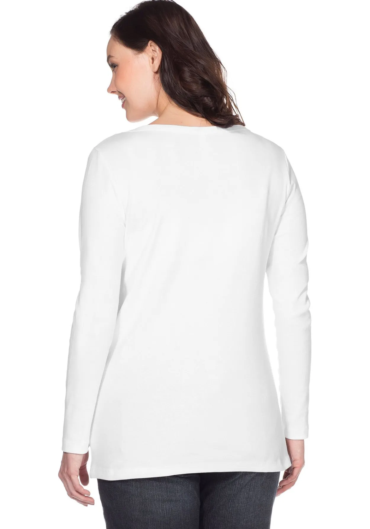 Langarmshirt mit Rundhalsausschnitt, in Rippqualität<sheego Sale
