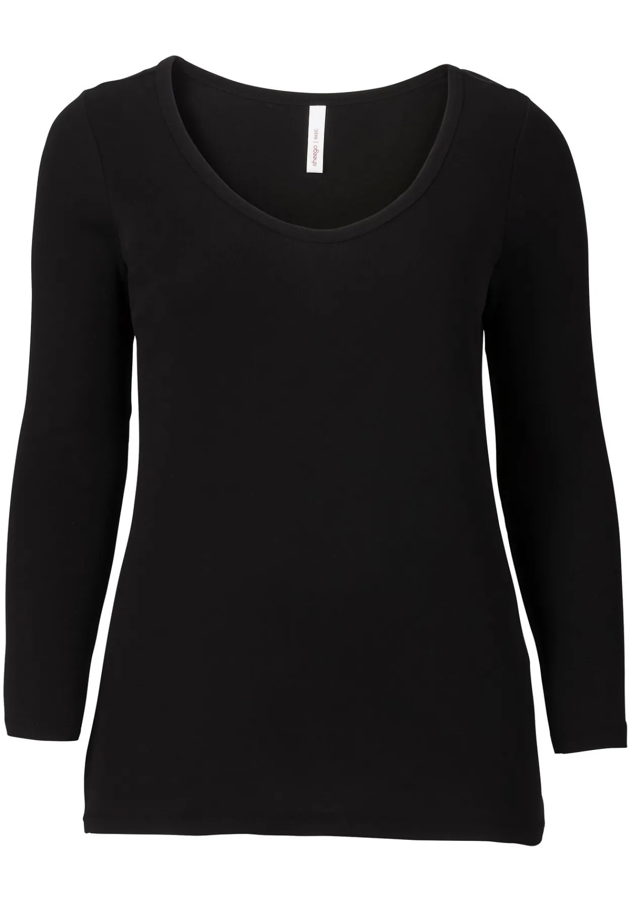 Langarmshirt mit Rundhalsausschnitt, in Rippqualität<sheego Fashion
