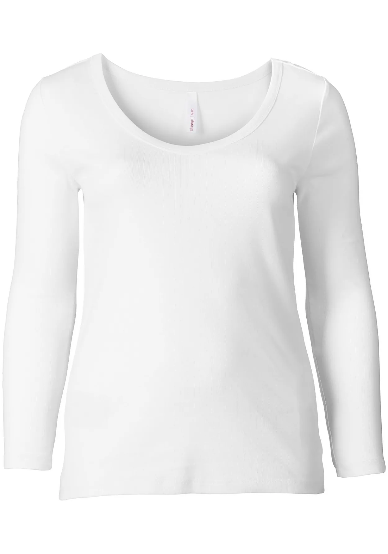 Langarmshirt mit Rundhalsausschnitt, in Rippqualität<sheego Sale