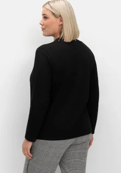 Langarmshirt mit Stehkragen und Glitzerdetails<sheego Clearance