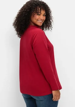 Langarmshirt mit Stehkragen und Glitzerdetails<sheego Sale