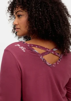 Langarmshirt mit Stickerei und Zierbändern hinten<sheego by Joe Browns Online