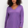Langarmshirt mit V-Ausschnitt, in leichter A-Linie<sheego Fashion