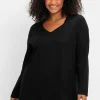 Langarmshirt mit V-Ausschnitt, in leichter A-Linie<sheego New