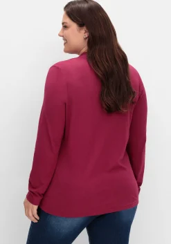 Langarmshirt mit V-Ausschnitt, vorn doppellagig<sheego Outlet