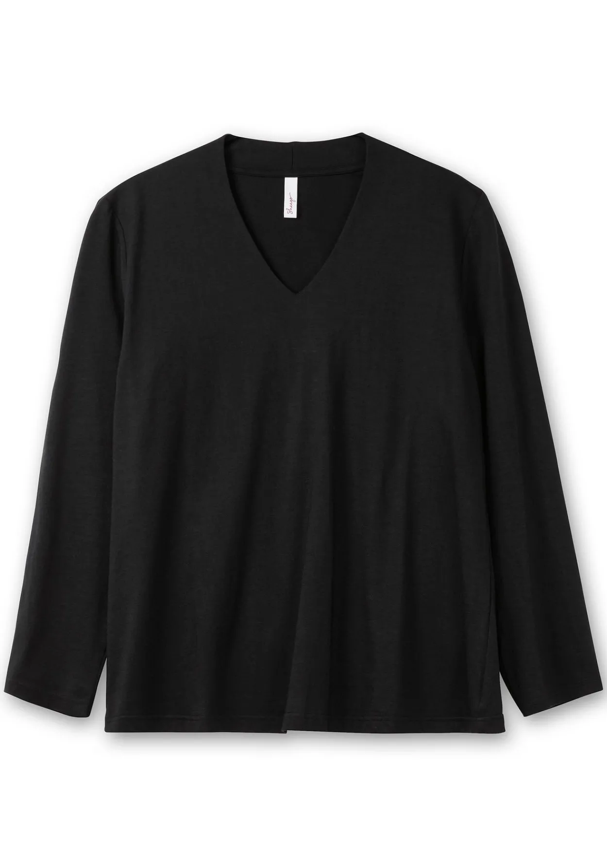 Langarmshirt mit V-Ausschnitt, vorn doppellagig<sheego Discount