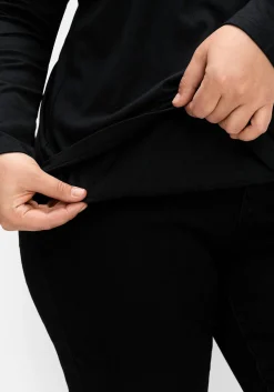 Langarmshirt mit V-Ausschnitt, vorn doppellagig<sheego Discount