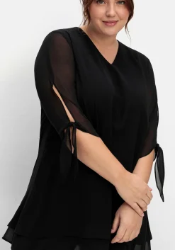 Lange Chiffontunika in Lagenoptik<sheego Best