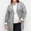 Lange Strickjacke im Jacquard-Mustermix<sheego by Joe Browns Sale