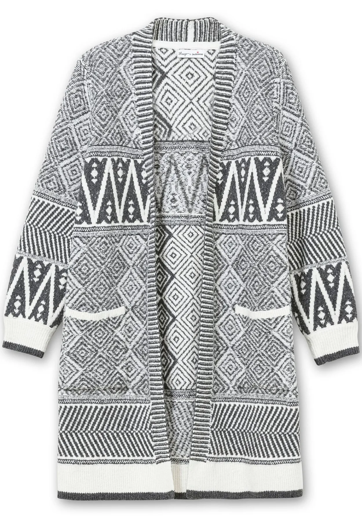 Lange Strickjacke im Jacquard-Mustermix<sheego by Joe Browns Sale