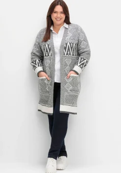 Lange Strickjacke im Jacquard-Mustermix<sheego by Joe Browns Sale