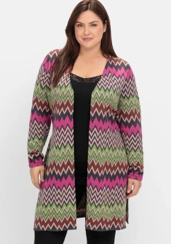 Lange Strickjacke im Zickzack-Jacquardmuster<sheego by Joe Browns Best