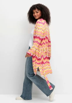 Lange Strickjacke im Zickzack-Jacquardmuster<sheego by Joe Browns Best