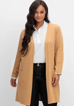 Lange Strickjacke in offener Form, mit Taschen<sheego New