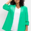 Langer Blazer mit Schalkragen und gerafftem 3/4-Arm<sheego Hot