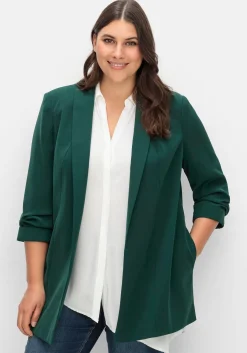 Langer Blazer mit Schalkragen und gerafftem 3/4-Arm<sheego Sale
