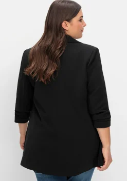 Langer Blazer mit Schalkragen und gerafftem 3/4-Arm<sheego Clearance