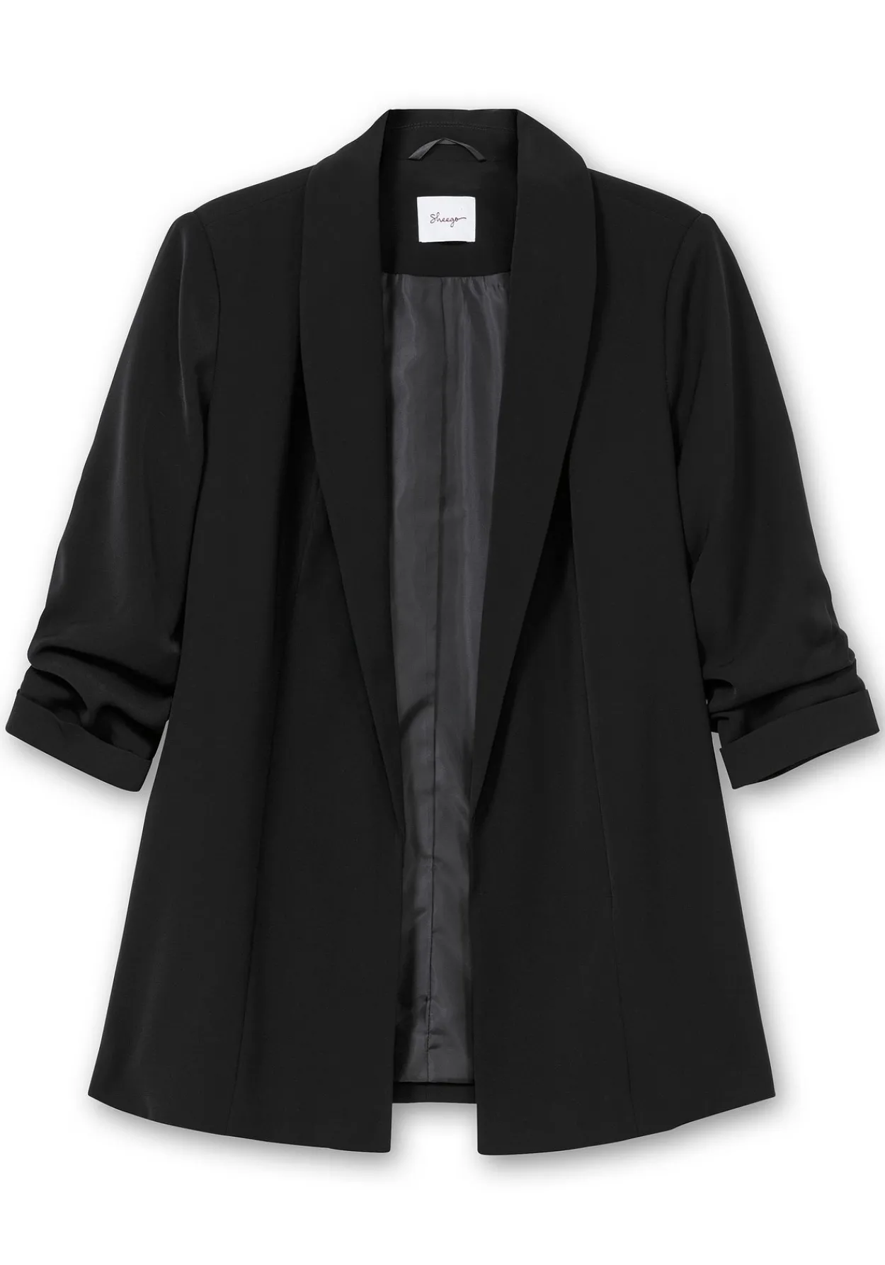 Langer Blazer mit Schalkragen und gerafftem 3/4-Arm<sheego Clearance