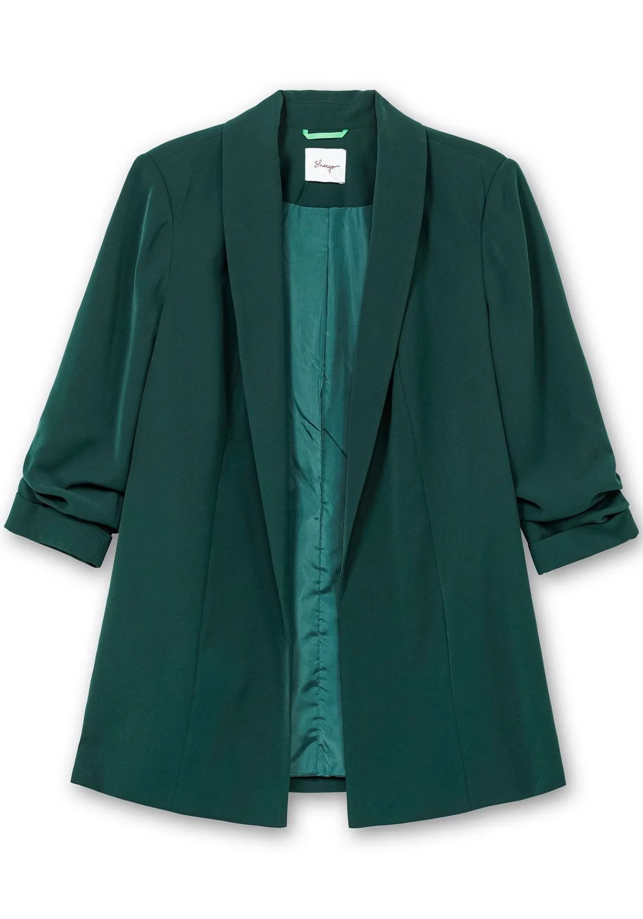 Langer Blazer mit Schalkragen und gerafftem 3/4-Arm<sheego Sale