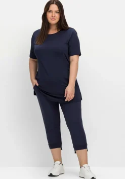 Langes Funktionsshirt mit seitlichen Schlitzen<sheego Discount