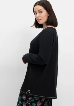 Langes Schlafshirt mit Seitenschlitzen, Rundhalsausschnitt<sheego Clearance