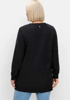 Langes Sweatshirt mit hohen seitlichen Zippern<sheego Outlet