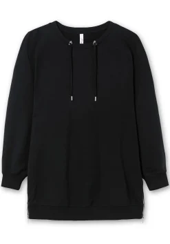 Langes Sweatshirt mit hohen seitlichen Zippern<sheego Outlet