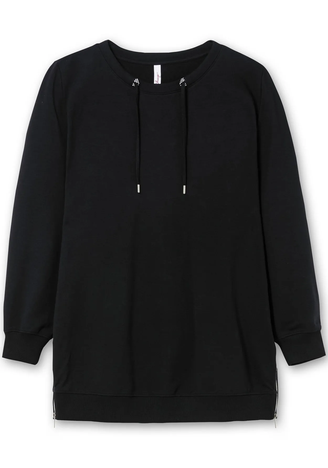 Langes Sweatshirt mit hohen seitlichen Zippern<sheego Outlet