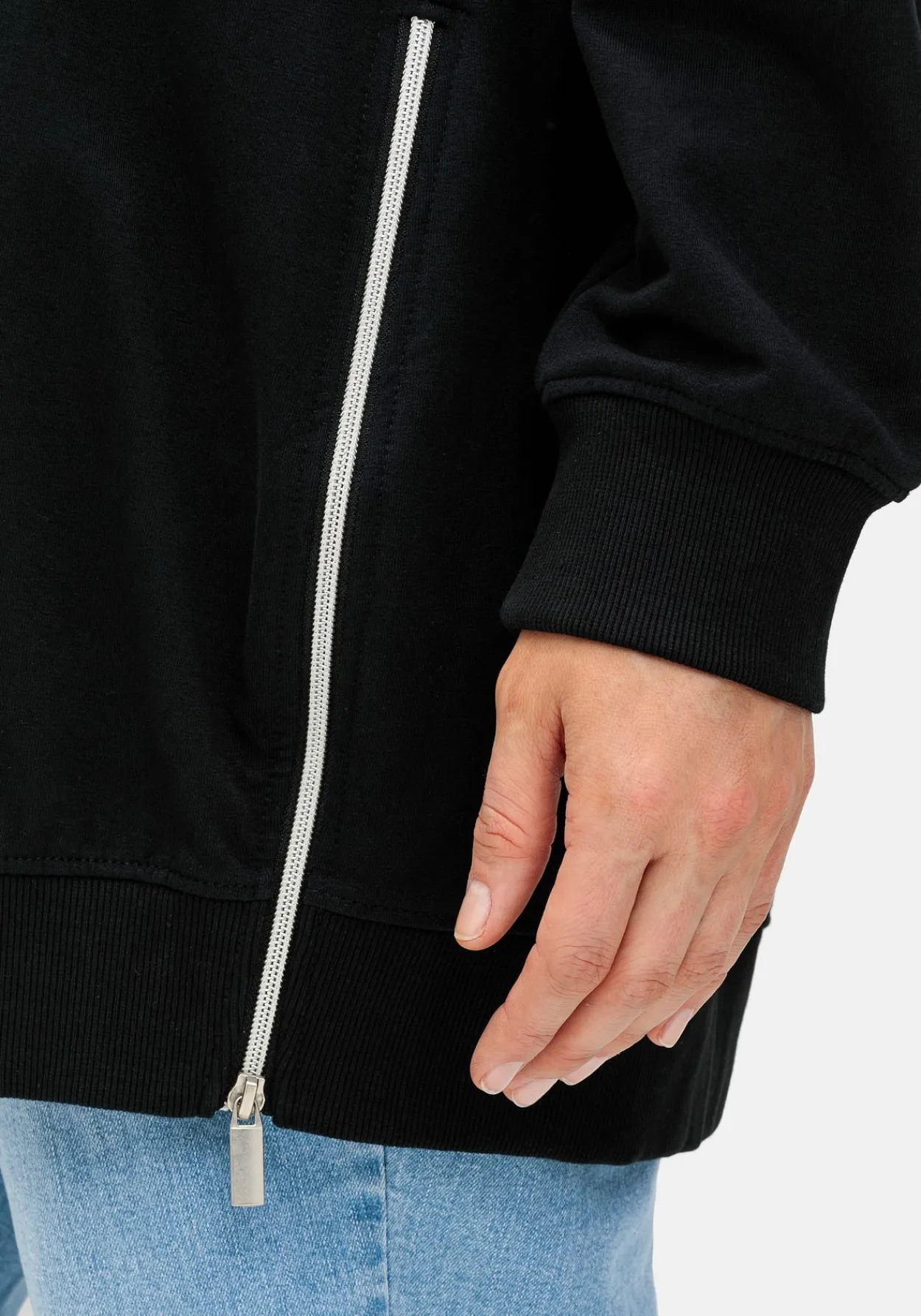 Langes Sweatshirt mit hohen seitlichen Zippern<sheego Outlet