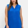 Langes Webtop aus Musselin, mit V-Schlitz<sheego Fashion
