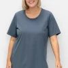 Langes Yogashirt in Lagenoptik, mit Lotusdruck hinten<sheego Discount
