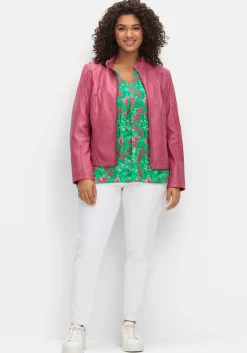 Lederjacke aus Lammnappa, mit Stehkragen<sheego Outlet