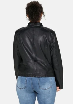 Lederjacke aus Lammnappa, mit Stehkragen<sheego Hot