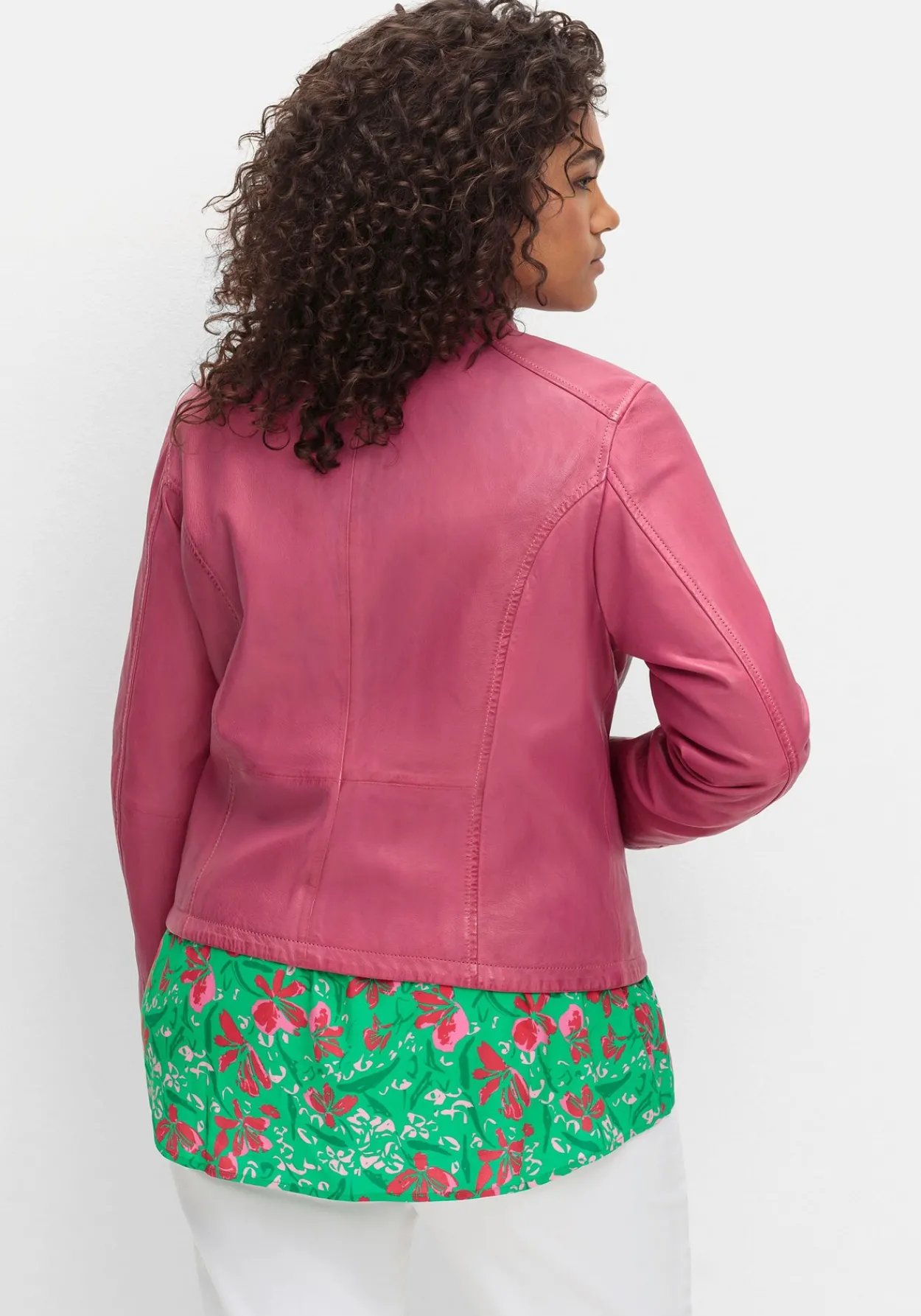Lederjacke aus Lammnappa, mit Stehkragen<sheego Outlet