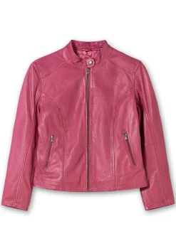 Lederjacke aus Lammnappa, mit Stehkragen<sheego Outlet