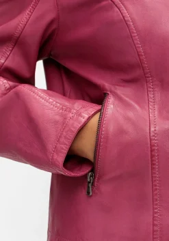 Lederjacke aus Lammnappa, mit Stehkragen<sheego Outlet