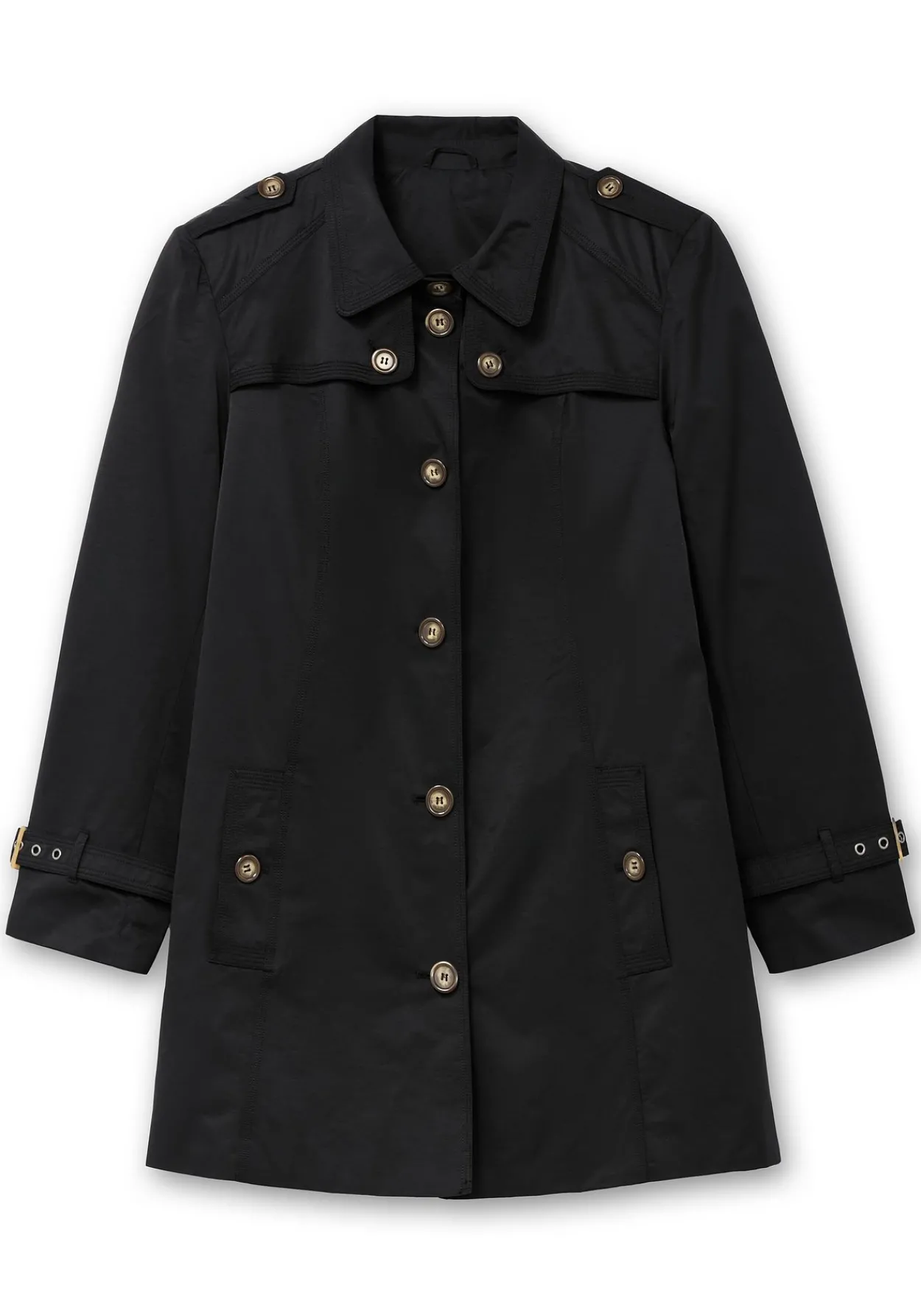 Leicht glänzende Longjacke im Trenchcoat-Stil<sheego Clearance