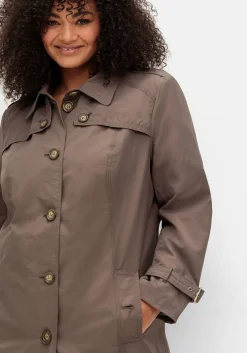 Leicht glänzende Longjacke im Trenchcoat-Stil<sheego Hot