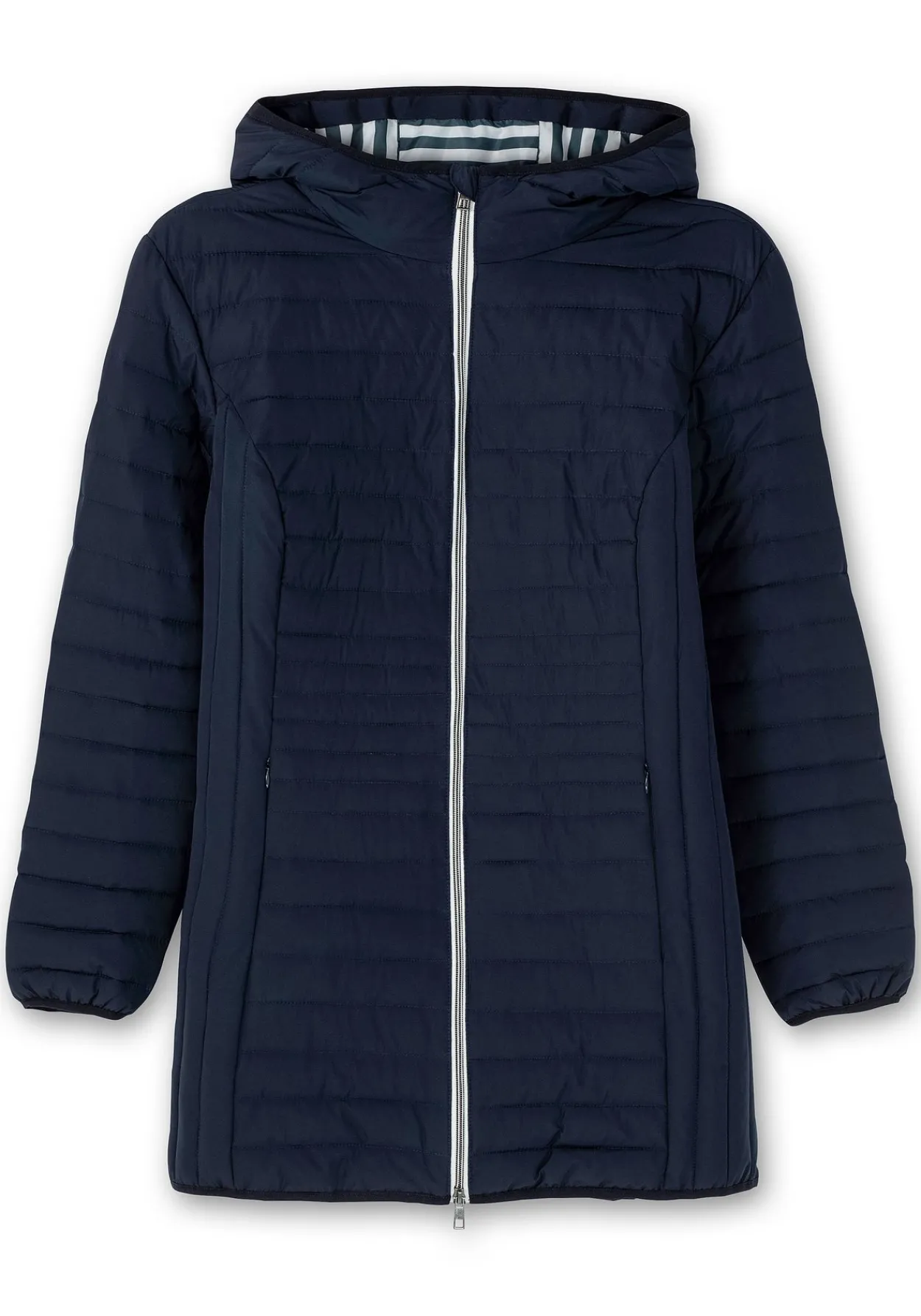 Leicht wattierte Longsteppjacke mit Kapuze<sheego Outlet