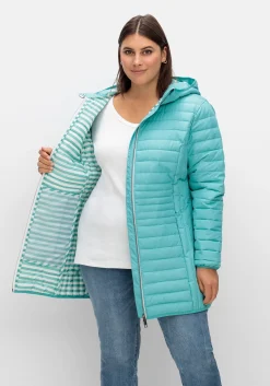 Leicht wattierte Longsteppjacke mit Kapuze<sheego Best