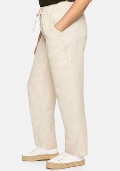 Leinenhose mit elastischem Bund und Bindeband<sheego Best