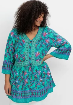 Longbluse im Boho-Stil, mit Trompetenärmeln<sheego by Joe Browns Clearance