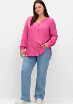 Longbluse mit tonigen Stickereien<sheego Sale