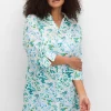 Longbluse mit Blätterdruck und 3/4-Ärmeln<sheego Sale