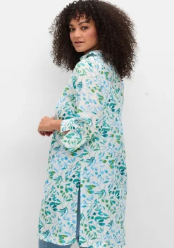 Longbluse mit Blätterdruck und 3/4-Ärmeln<sheego Sale