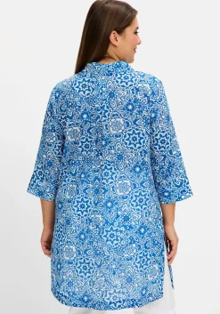 Longbluse mit Blätterdruck und 3/4-Ärmeln<sheego Sale